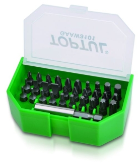 Набор бит 1/4" SL;PH;PZ;TORX;HEX +магнитный держатель 31ед. Toptul GAAW3101