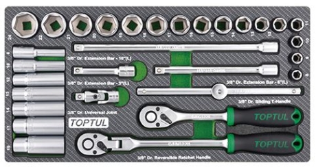 Набор инструмента 3/8" 30ед. (в ложементе Toptul GEA3005