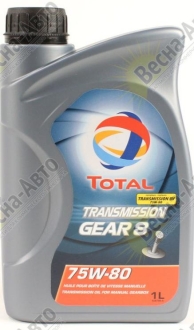 Масло трансм 75W80 Transmission Gear 8 (1л) TOTAL 201278 (фото 1)