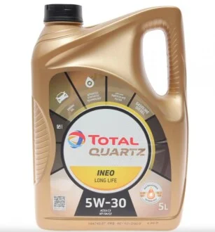 Масло 5W30 Quartz INEO LL (5L) (VW504.00/507.00) 181712 TOTAL 213819
