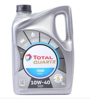 Масло 10W40 Quartz 7000 Diesel (5L) (MB229.1/VW505.00) TOTAL 214108