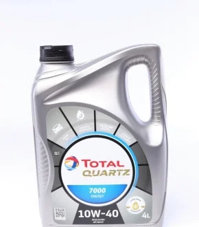 Масло 10W40 Quartz 7000 Energy (4L) (MB229.3/VW505.00) (201536/167638) TOTAL 214113