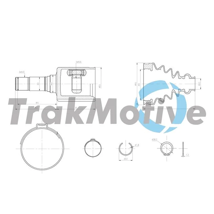 AUDI К-кт ШРКШ передн. прав. Q3 (8UB, 8UG) 2.0 TDI 14-18, VW PASSAT B8 2.0 TDI 14-24 TRAKMOTIVE 45-0321 (фото 1)
