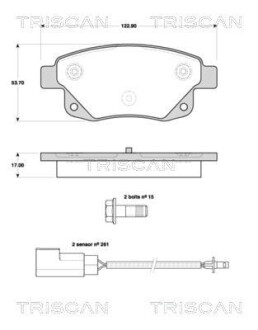 Колодки тормозные дисковые TRISCAN 8110 16018