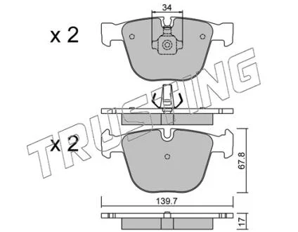 Колодки тормозные дисковые TRUSTING 789.0