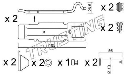 Ремкомплект колодок гальмівних TRUSTING KIT.016