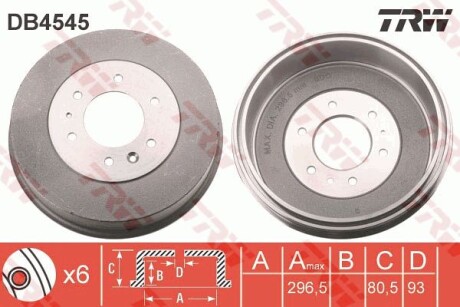 Тормозной барабан TRW DB4545