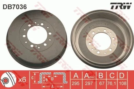 Гальмівний барабан TRW DB7036