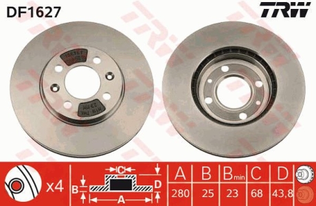 Гальмівний диск TRW DF1627