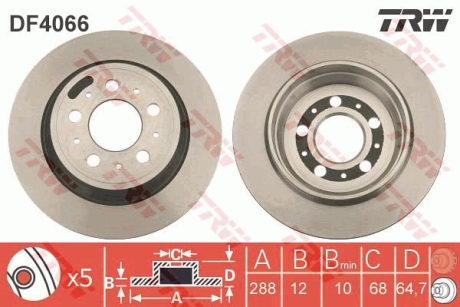 Гальмівний диск TRW DF4066 (фото 1)