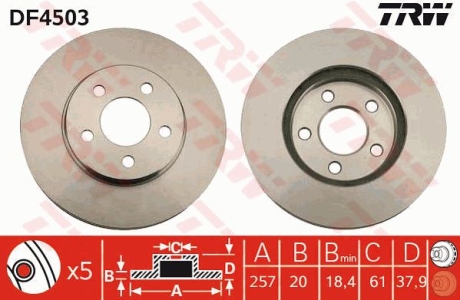 Гальмівний диск TRW DF4503 (фото 1)