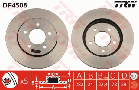 Гальмівний диск TRW DF4508 (фото 1)
