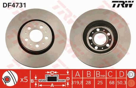 Тормозной диск TRW DF4731 (фото 1)