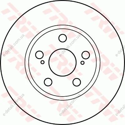Диск тормозной (1 шт.).) TOYOTA Prius(XW20) "F D=255mm "03-09 TRW DF4906 (фото 1)