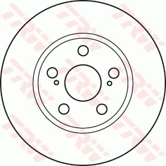 Диск тормозной (1 шт.).) TOYOTA Prius(XW20) "F D=255mm "03-09 TRW DF4906