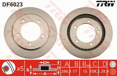 Тормозной диск TRW DF6023 (фото 1)