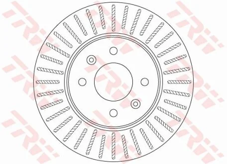 Диск гальмівний (1 шт.) HYUNDAI/KIA Accent/Rio "F D=256mm "10>> TRW DF6198