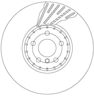 Диск гальмівний (1 шт.) BMW 5(G30)/7(G31) "FL D=348mm "15>> TRW DF6890S