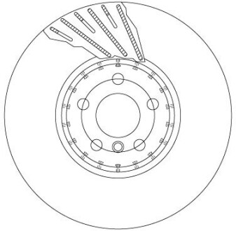 Диск тормозной (1 шт.).) BMW 5(G30)/7(G31) "FR D=348mm "15>> TRW DF6891S