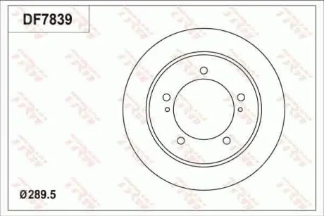 Диск гальмівний (1 шт.) SUZUKI Jimny "F D=289mm "98>> TRW DF7839