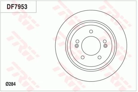Диск тормозной (1 шт.).) HYUNDAI/KIA Grandeur/Optima/Soul "R D=284mm "11>> TRW DF7953