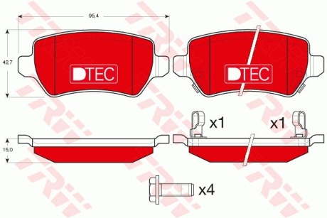 Тормозные колодки, дисковые TRW GDB1515DTE (фото 1)