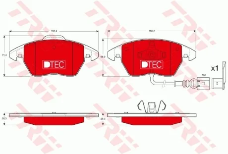 Тормозные колодки, дисковые TRW GDB1550DTE