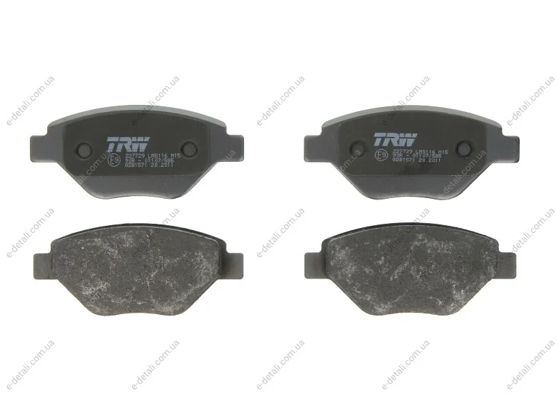 Колодки тормозные дисковые передние Renault Megane II 1.4 16V (тормозная система BOSCH) TRW GDB1571 (фото 1)