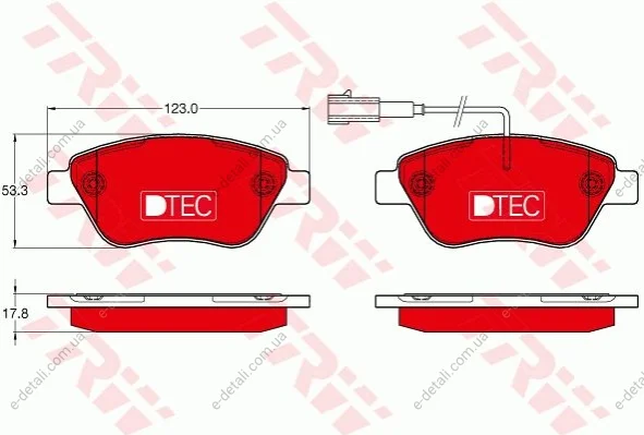 Тормозные колодки, дисковые TRW GDB1654DTE (фото 1)
