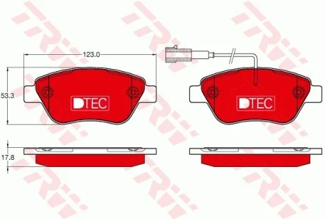 Тормозные колодки, дисковые TRW GDB1654DTE