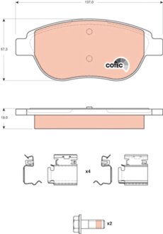 Комплект тормозных колодок, дисковый тормоз TRW GDB1676