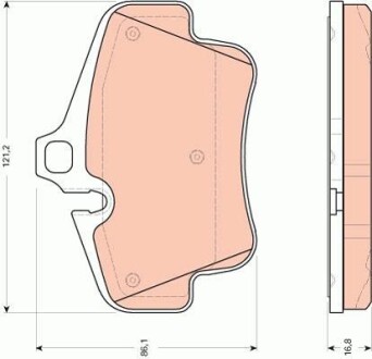 Тормозные колодки дисковые PORSCHE 911/Boxster (986)/Cayman "R "97-"13 TRW GDB1758