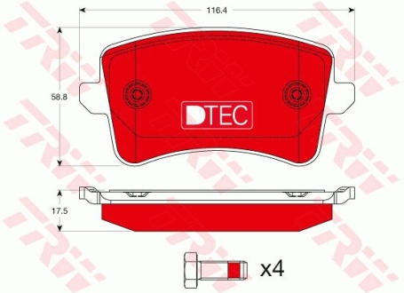 Тормозные колодки, дисковые TRW GDB1765DTE