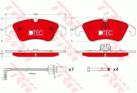 Тормозные колодки, дисковые TRW GDB1768DTE