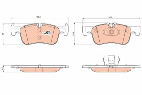 Тормозные колодки дисковые BMW 1(F20) "1,4-1,6 "F "10>> TRW GDB1935