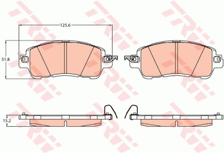 Тормозные колодки пер. Mazda 2 14- TRW GDB2122