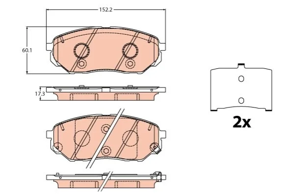Тормозные колодки дисковые HYUNDAI/KIA Santa Fe/Sorento "F "15>> TRW GDB2195 (фото 1)
