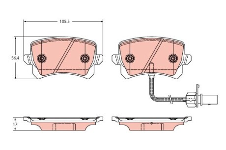 Гальмівні колодки дискові AUDI RSQ3 "R "13-18 TRW GDB2389