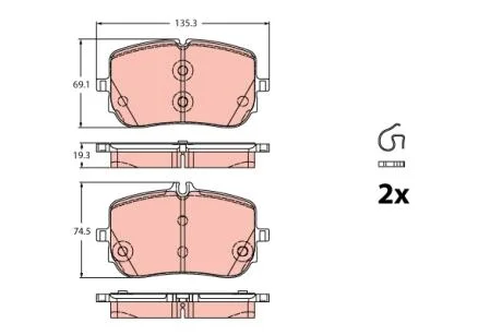 Гальмівні колодки дискові MERCEDES A/B/CLA 220-250 \'\'F \'\'18>> TRW GDB2433