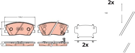 Гальмівні колодки дискові KIA Soul \'\'F \'\'19>> TRW GDB2459