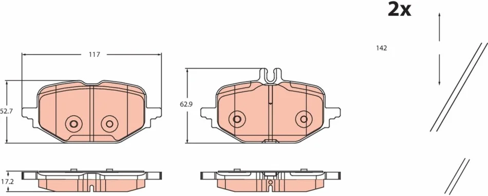 Гальмівні колодки дискові MERCEDES C (W206)/E (W214) \'\'R \'\'21>> TRW GDB2471 (фото 1)