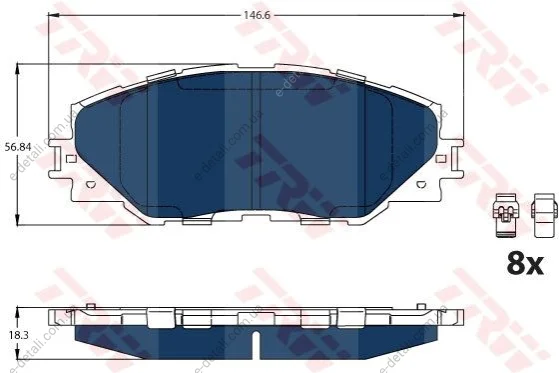 Гальмівні колодки, дискові TRW GDB3424BTE (фото 1)