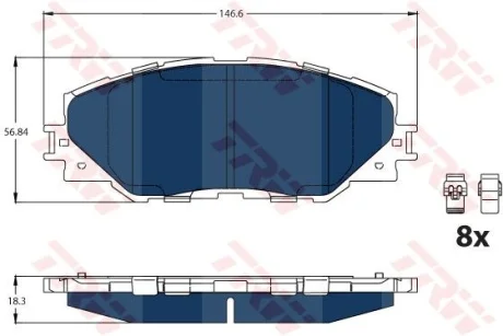Тормозные колодки, дисковые TRW GDB3424BTE