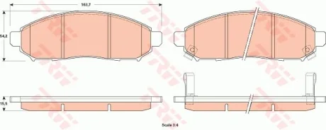 Гальмівні колодки дискові NISSAN Leaf/Serena "F "10>> TRW GDB3520