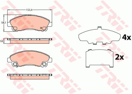 Гальмівні колодки, дискові TRW GDB3644