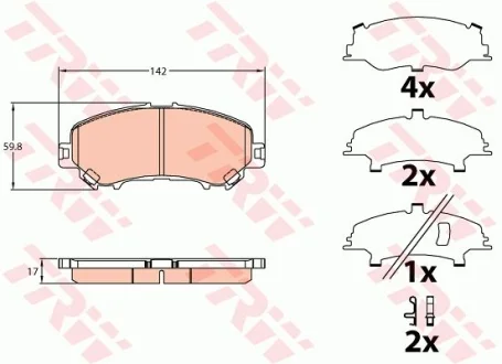 Тормозные колодки, дисковые TRW GDB3648