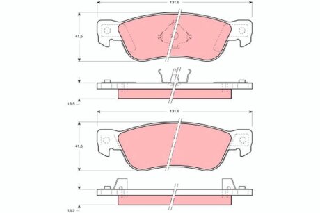 Комплект гальмівних колодок, дискове гальмо TRW GDB768