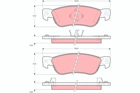 Комплект гальмівних колодок, дискове гальмо TRW GDB768