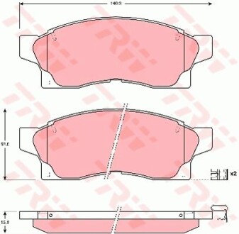 Гальмівні колодки, дискові TRW GDB877