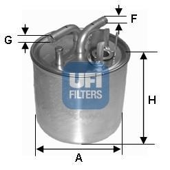 Фильтр топливный AUDI A8 3.0-4.2 TDI 03-10 (OE) (выр-во) UFI 24.002.00